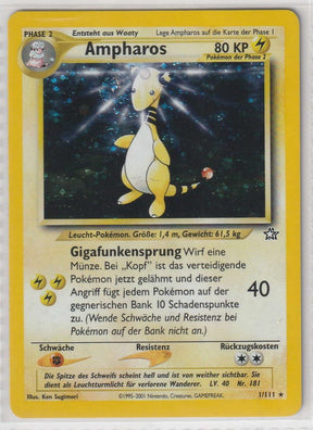 Ampharos Holo 1/111 Neo Genesis - Deutsch - Excellent - Near Mint