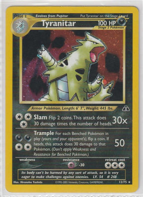 Tyranitar  12/75 Neo Entdeckung - Englisch - Excellent - Near Mint