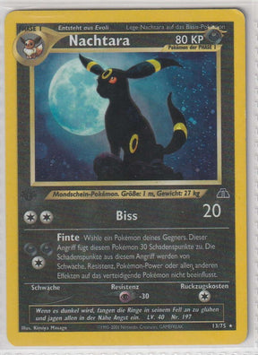 Nachtara 1 Edition ( Umbreon ) 13/75 Neo Entdeckung - Deutsch - Good