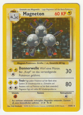 Magneton Holo 9/102 Base Set - Deutsch - Excellent - Near Mint*