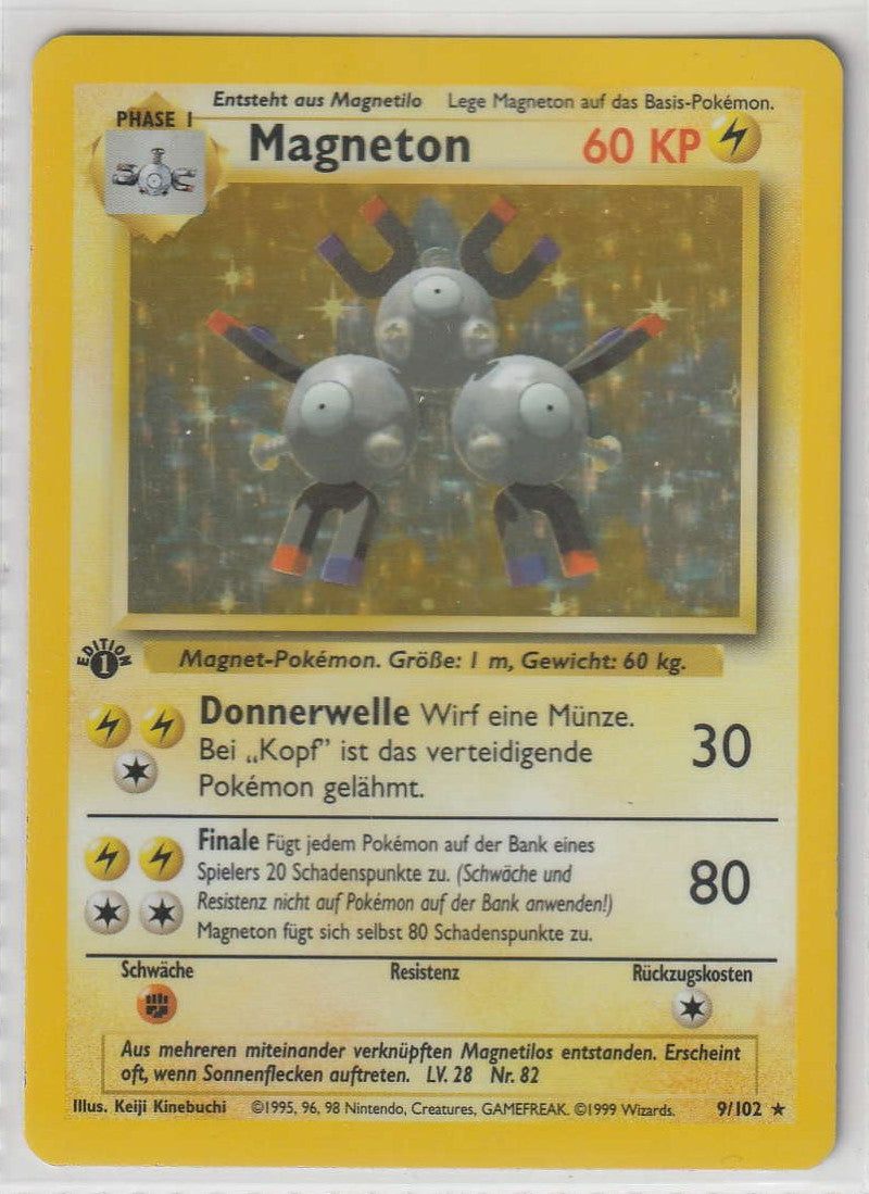 Magneton Holo 1 Edition 9/102 Base Set - Deutsch - Excellent